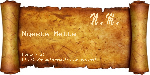 Nyeste Metta névjegykártya